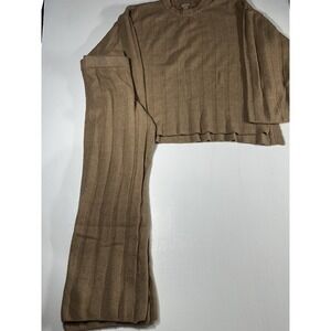 H&M Wool Blend Knit Set Oversized Top Size Small Tan Lounge Winter Fall Soft